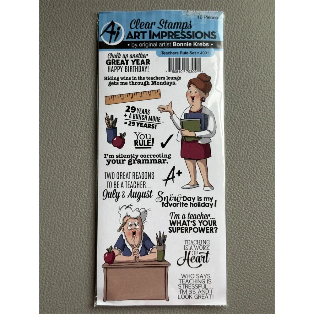 Art Impressions Teachers Rule Clear Acrylic Stamp Set 4901